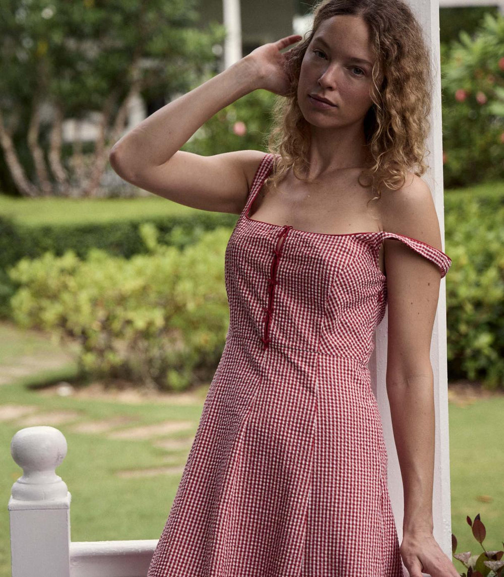 DÔEN Dresses | Delaney Dress Rouge La Maddalena Gingham - Women