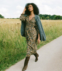 DÔEN Dresses | Delfina Dress Noir Narcissus Floral - Women