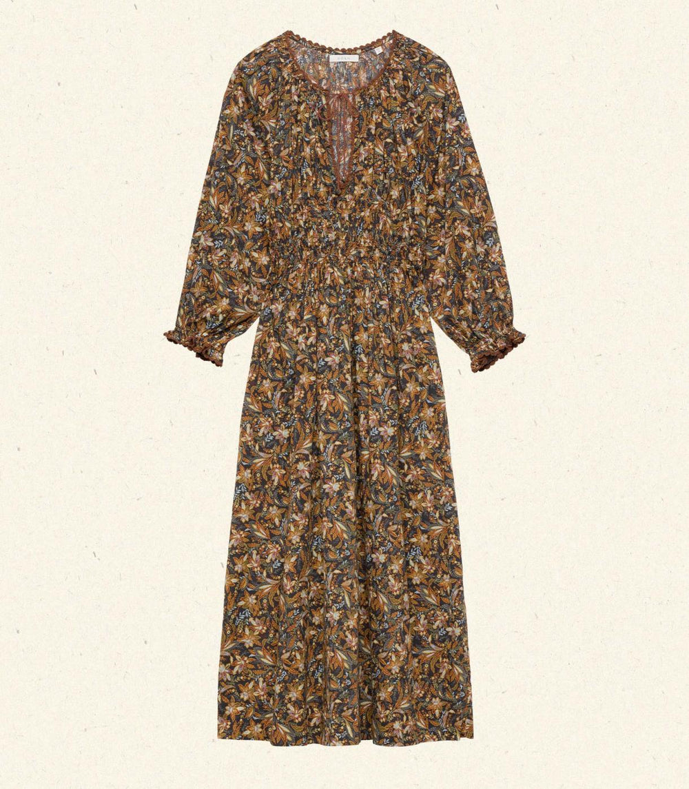 DÔEN Dresses | Delfina Dress Noir Narcissus Floral - Women