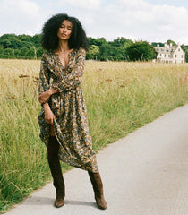 DÔEN Dresses | Delfina Dress Noir Narcissus Floral - Women