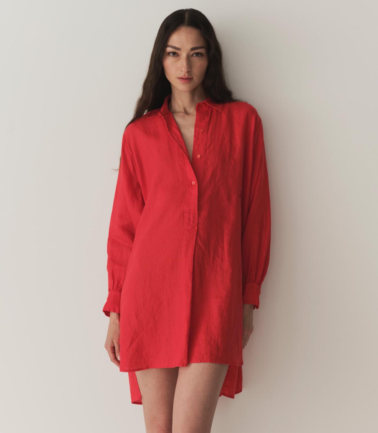 DÔEN Dresses | Jora Linen Dress Scarlet - Women