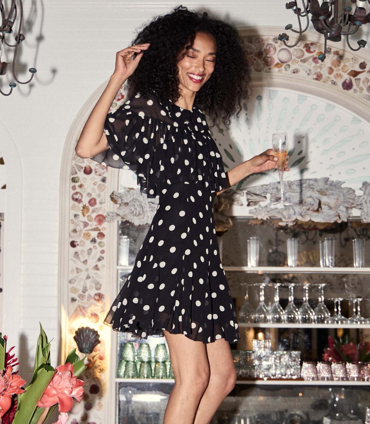 DÔEN Dresses | Kaylin Dress Noir Solstice Sky Dot - Women