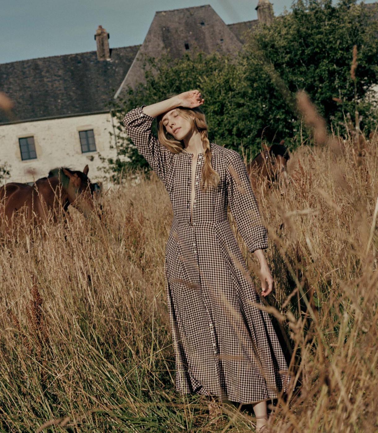 DÔEN Dresses | Marielle Dress Delphine Plaid - Women