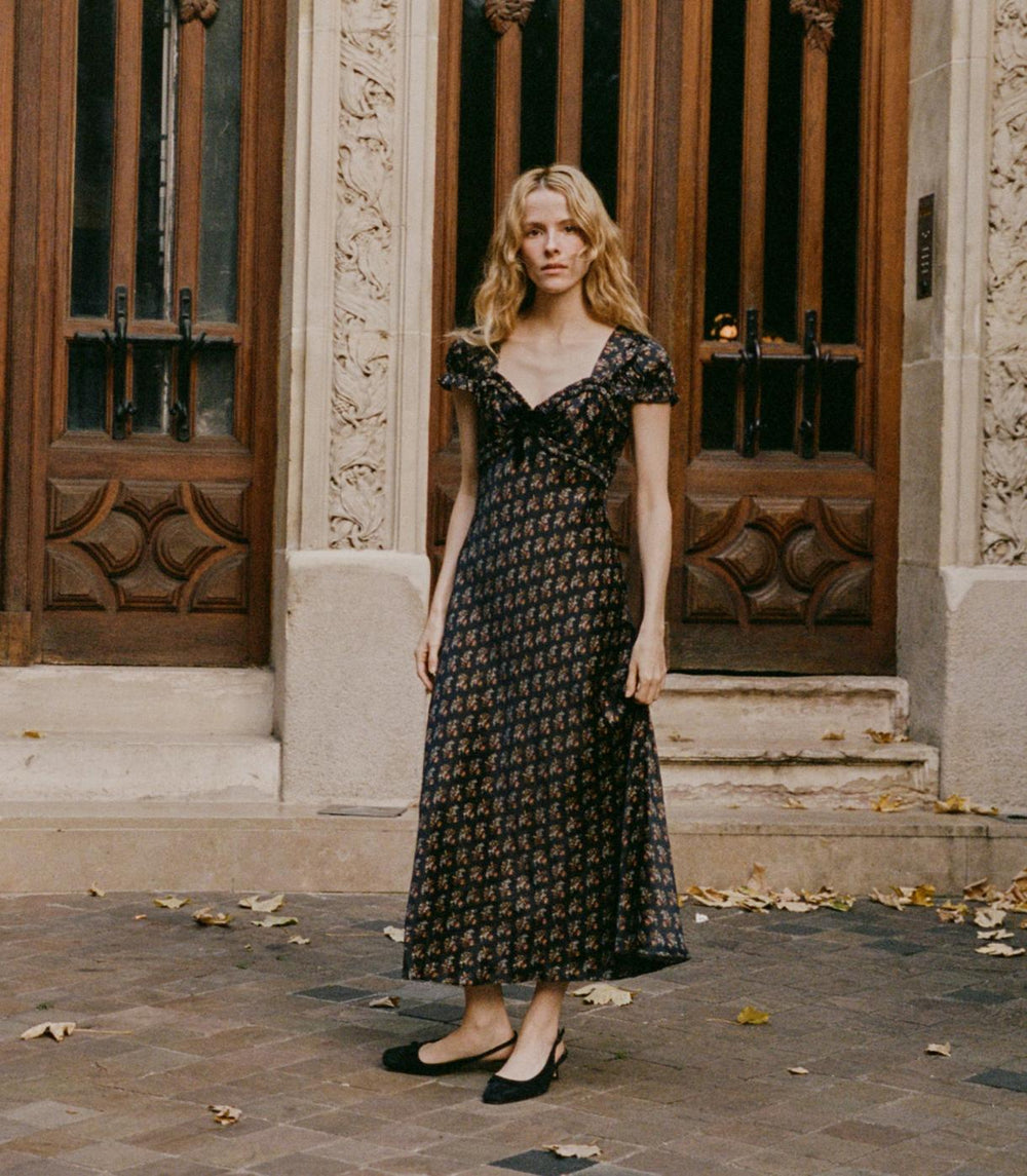 DÔEN Dresses | Marybell Dress Delphinium Floral - Women