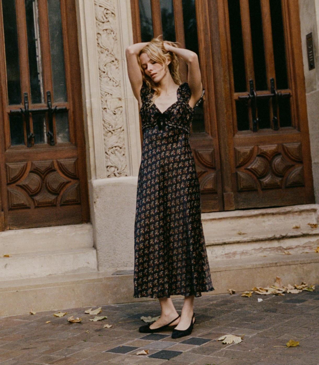 DÔEN Dresses | Marybell Dress Delphinium Floral - Women