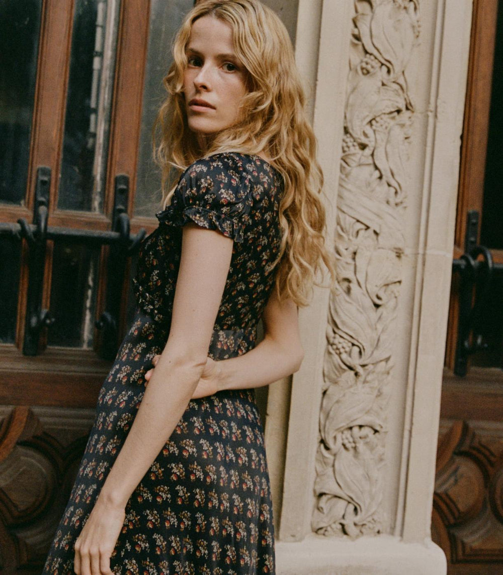 DÔEN Dresses | Marybell Dress Delphinium Floral - Women