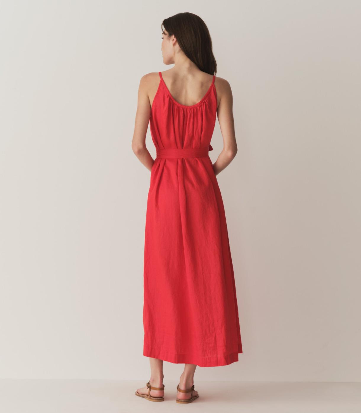 DÔEN Dresses | Nevita Linen Dress Scarlet - Women