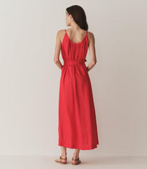 DÔEN Dresses | Nevita Linen Dress Scarlet - Women