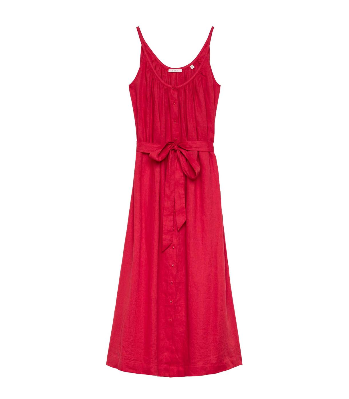 DÔEN Dresses | Nevita Linen Dress Scarlet - Women