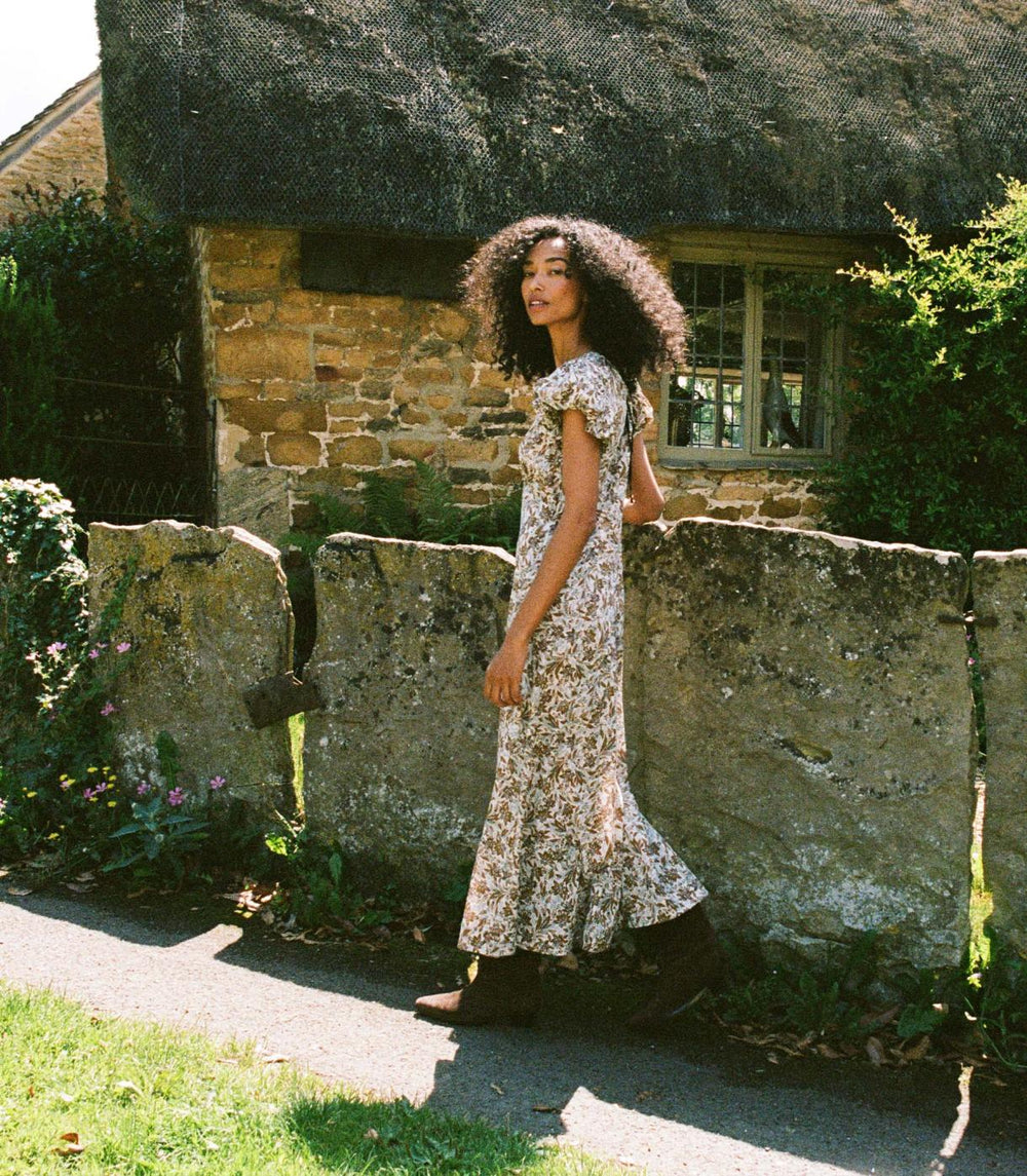 DÔEN Dresses | Rhodia Dress Blanc Narcissus Floral - Women