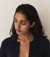 DÔEN Hair Accessories | Blanche Knotted Headband Black Grosgrain - Women