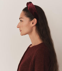 DÔEN Hair Accessories | Blanche Knotted Headband Burgundy Velvet - Women