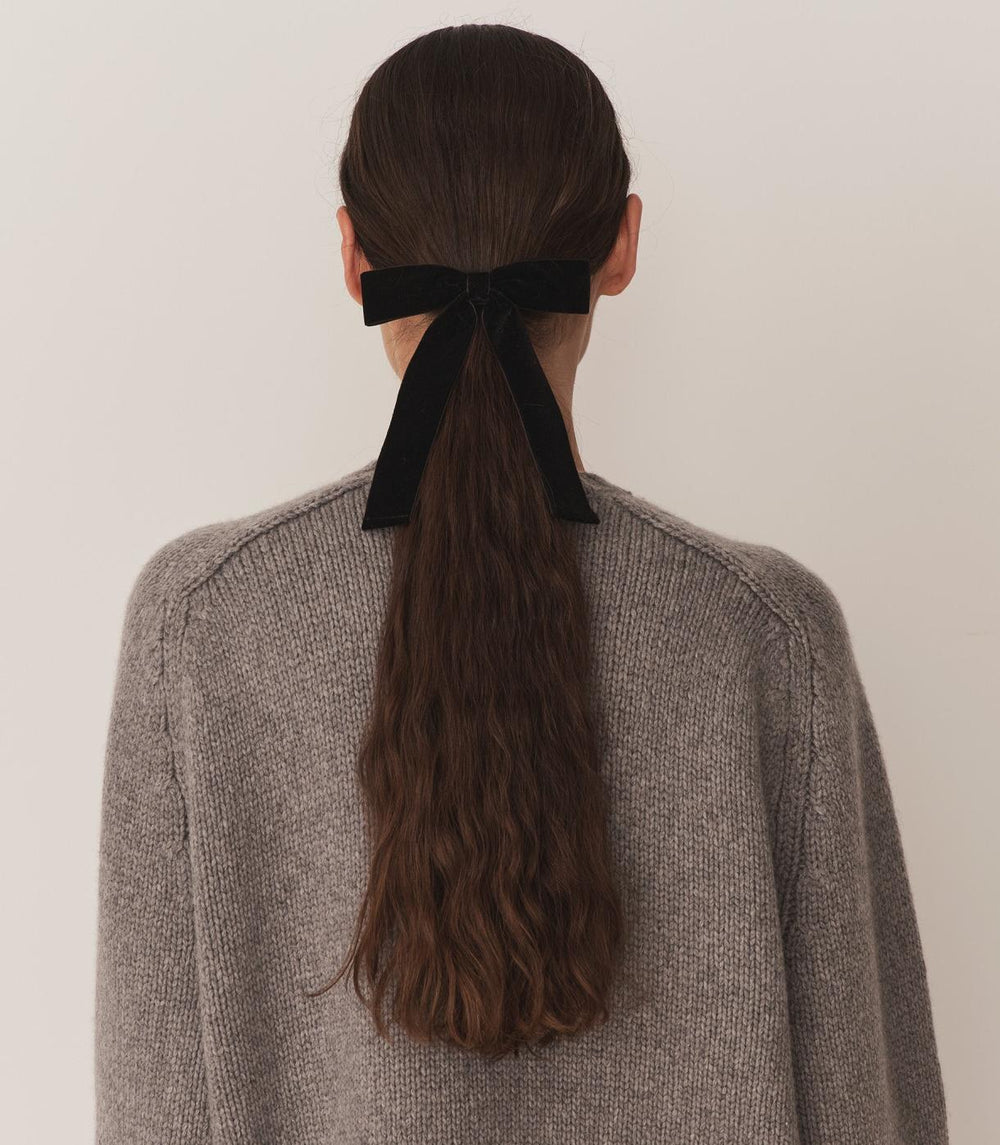 DÔEN Hair Accessories | Lala Bow Barette Black Velvet - Women