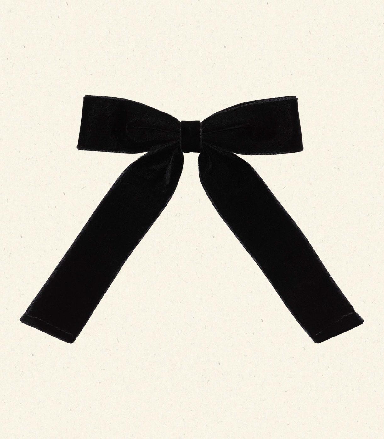 DÔEN Hair Accessories | Lala Bow Barette Black Velvet - Women