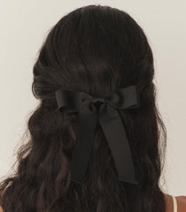 DÔEN Hair Accessories | Lala Bow Barrette Black Grosgrain - Women