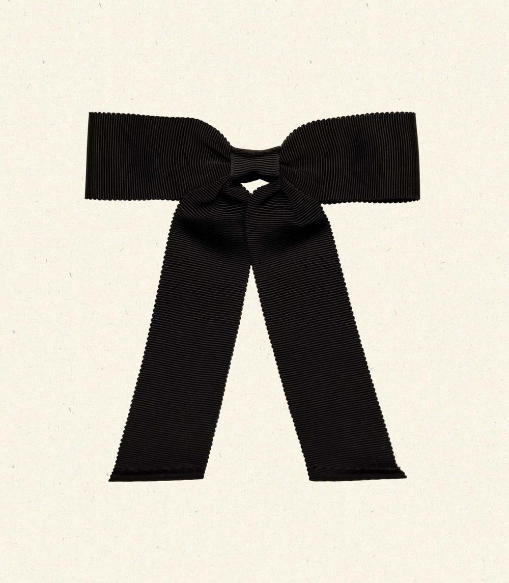DÔEN Hair Accessories | Lala Bow Barrette Black Grosgrain - Women