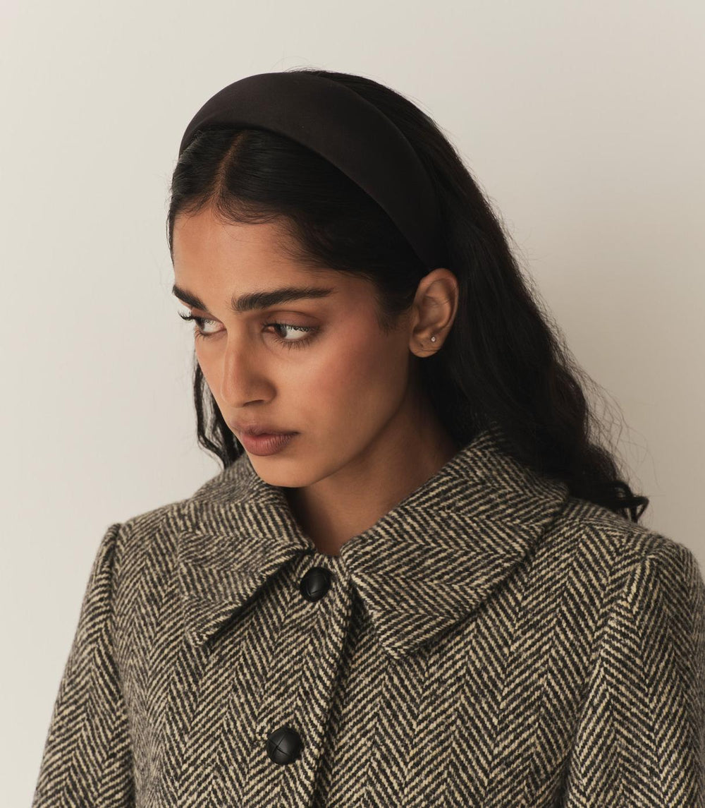 DÔEN Hair Accessories | Sestri Headband Black Satin - Women