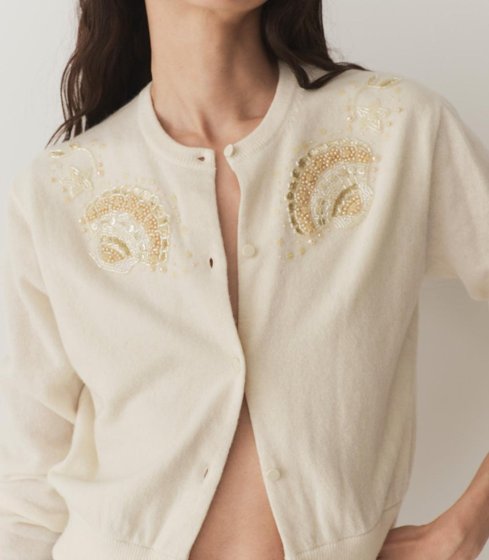 DÔEN Knitwear | Andrina Cardigan Eggshell - Women