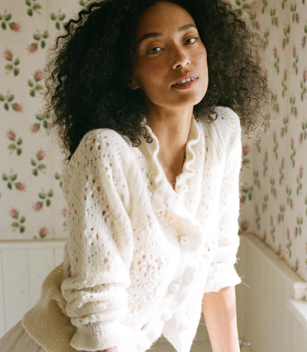 DÔEN Knitwear | Claudie Cardigan Ivory - Women