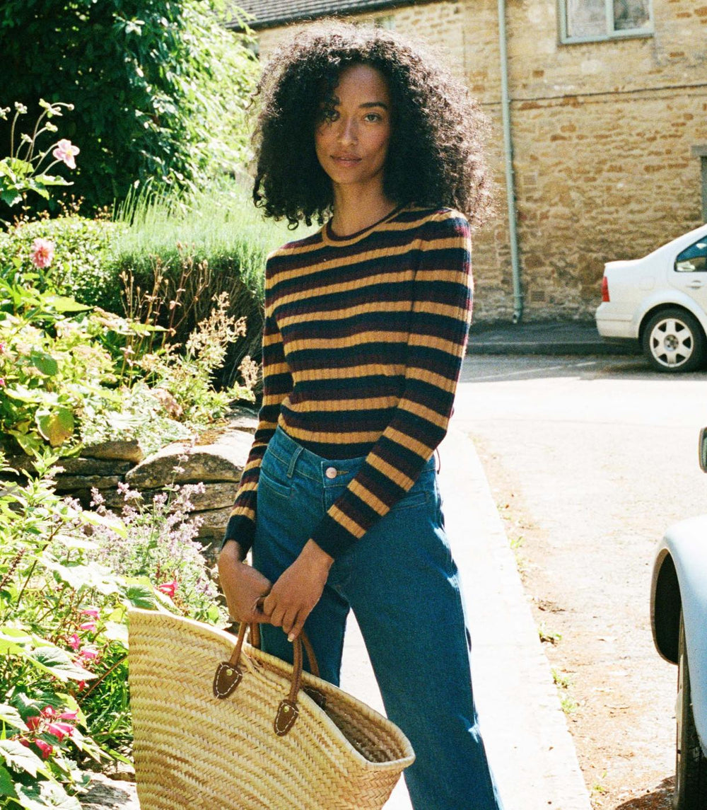 DÔEN Knitwear | Hyeres Cashmere Sweater Carrington Stripe - Women