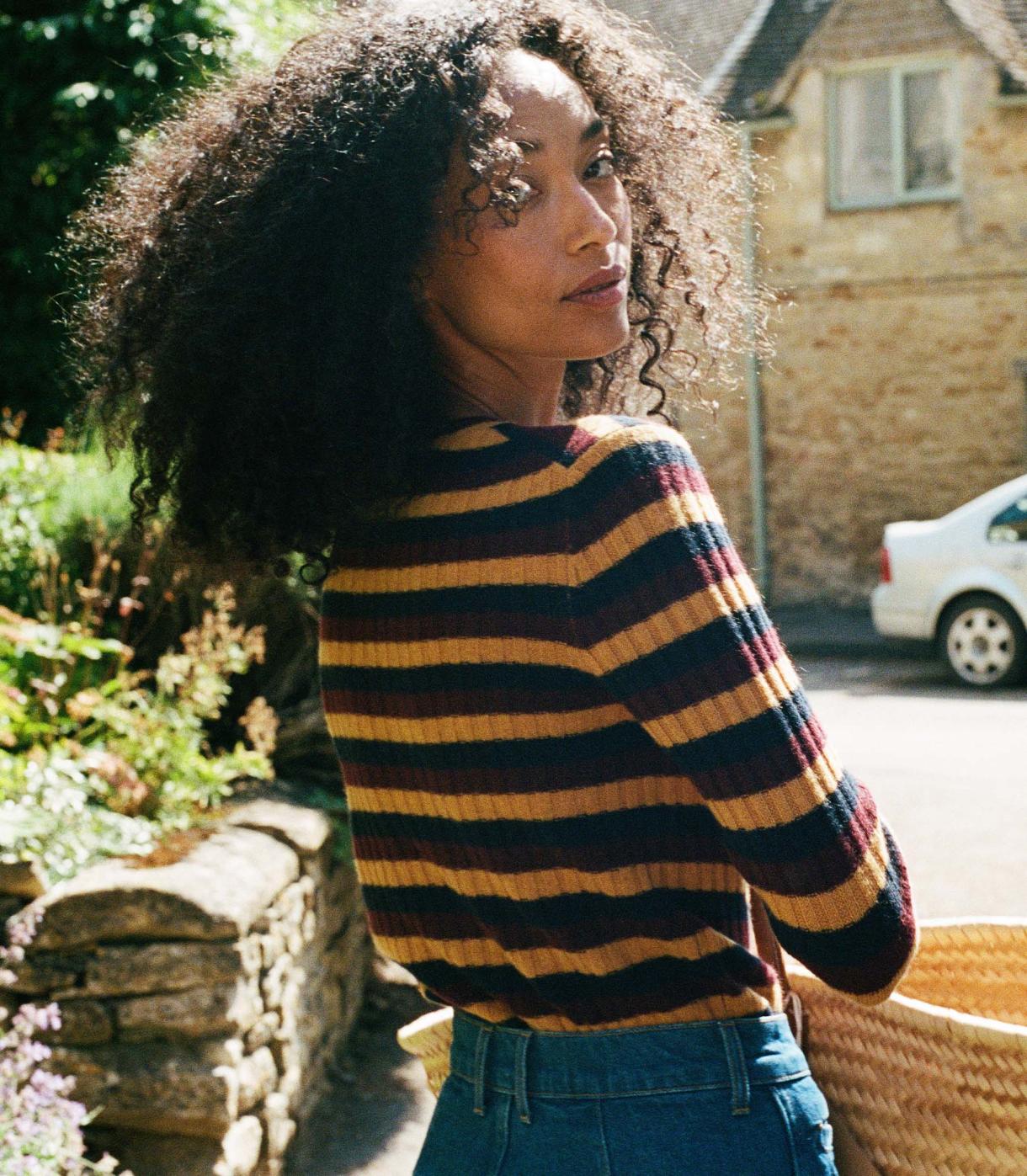 DÔEN Knitwear | Hyeres Cashmere Sweater Carrington Stripe - Women