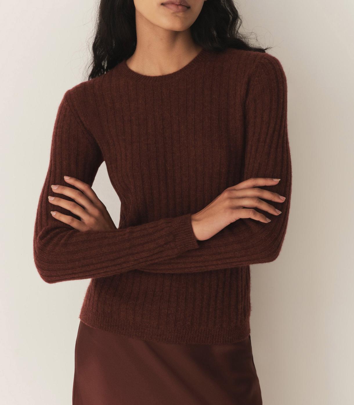 DÔEN Knitwear | Hyeres Cashmere Sweater Dark Garnet - Women
