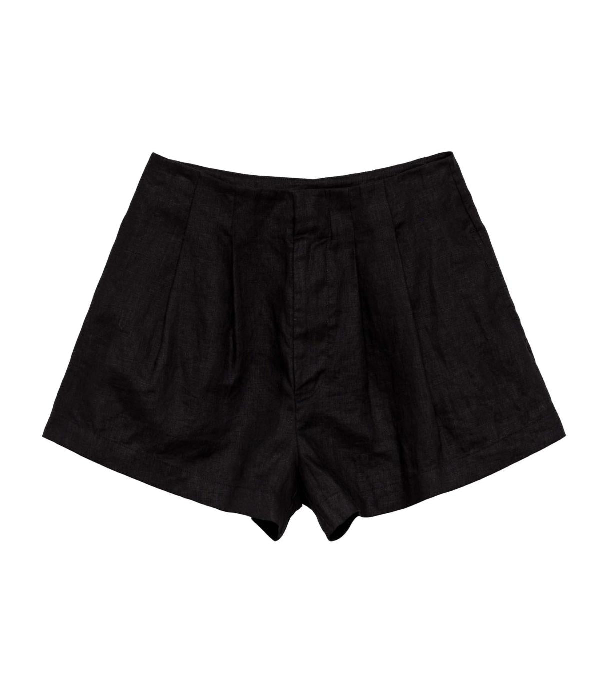 DÔEN Pants &amp; Shorts | Larue Linen Short Black - Women