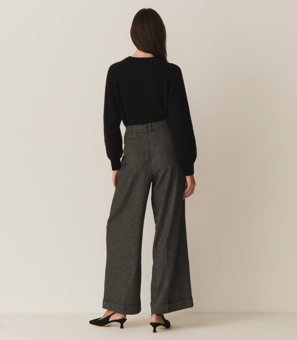 DÔEN Pants &amp; Shorts | Lawrence Pant Black Herringbone - Women