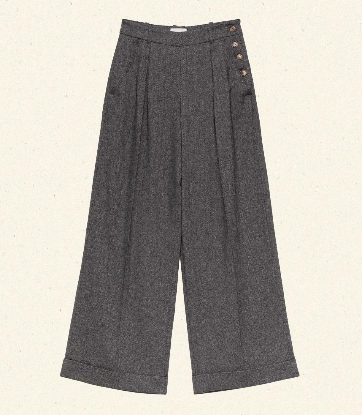 DÔEN Pants &amp; Shorts | Lawrence Pant Black Herringbone - Women