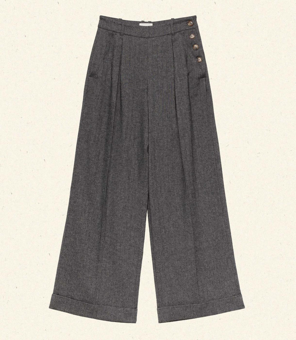 DÔEN Pants &amp; Shorts | Lawrence Pant Black Herringbone - Women