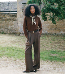 DÔEN Pants &amp; Shorts | Lawrence Pant Brown Herringbone - Women