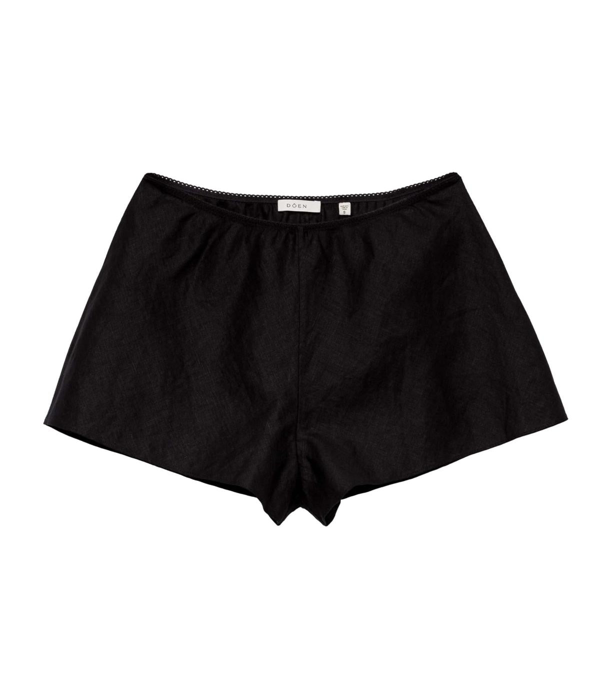 DÔEN Pants &amp; Shorts | Loren Linen Short Black - Women