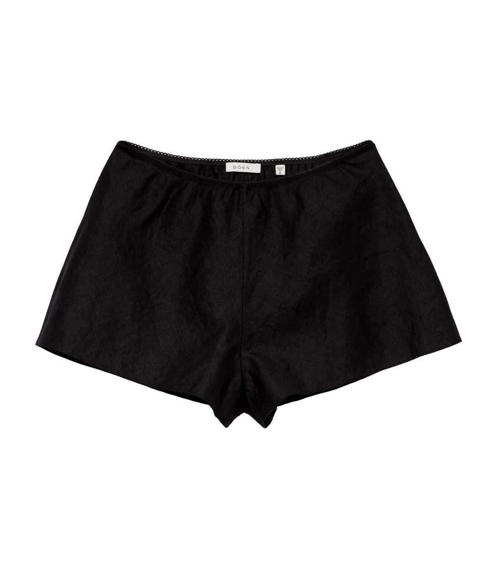 DÔEN Pants &amp; Shorts | Loren Linen Short Black - Women