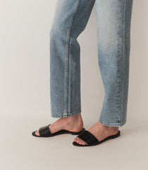 DÔEN Shoes | Angelica Sandal Black Faux Croc - Women