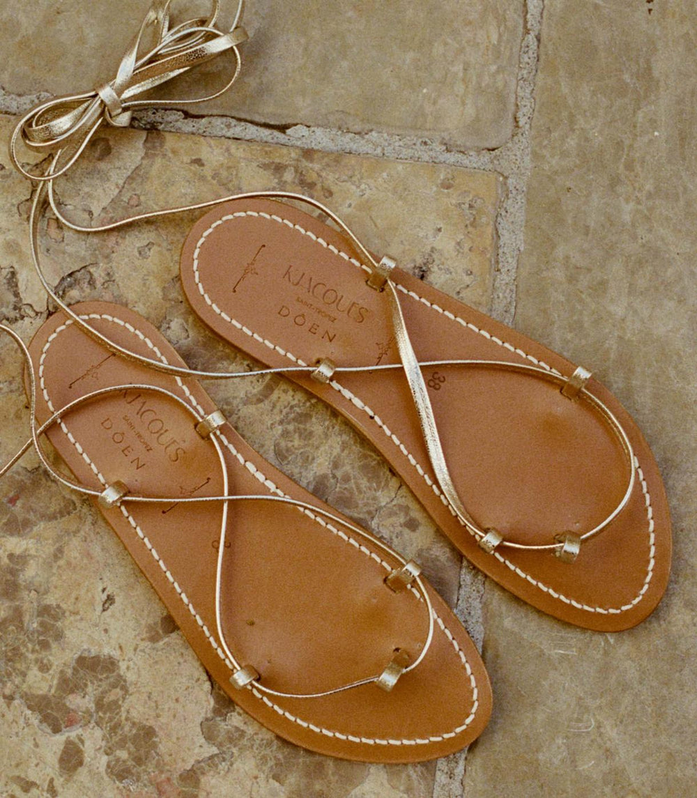 DÔEN Shoes | DÔEN &amp; K.Jacques Bikini Sandal Metallic Champagne - Women