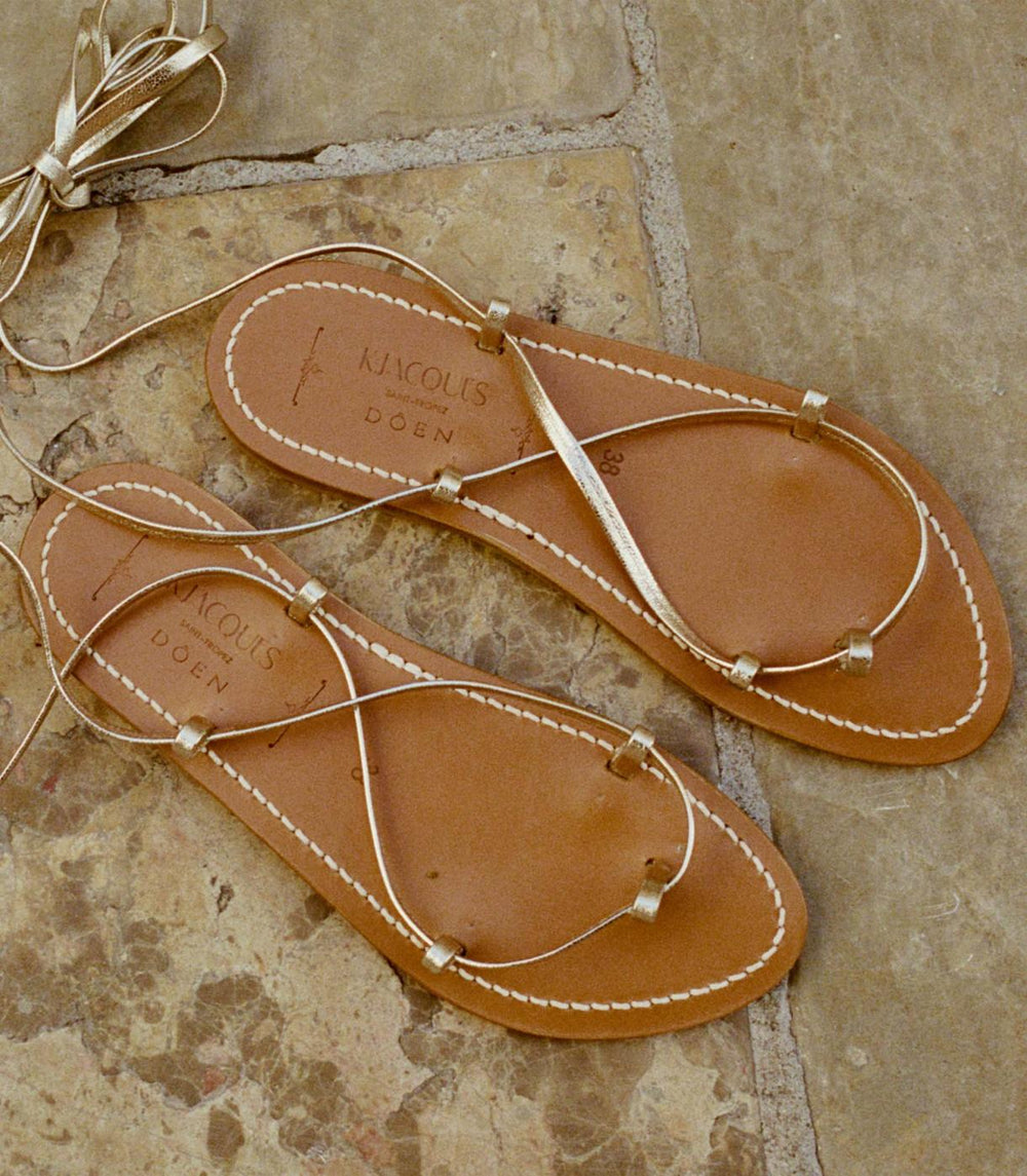 DÔEN Shoes | DÔEN &amp; K.Jacques Bikini Sandal Metallic Champagne - Women