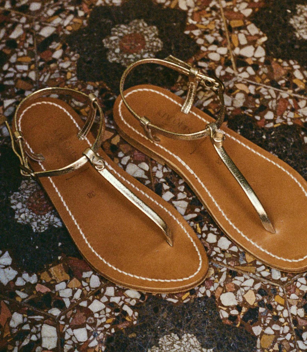 DÔEN Shoes | DÔEN &amp; K.Jacques Côte Sandal Metallic Champagne - Women