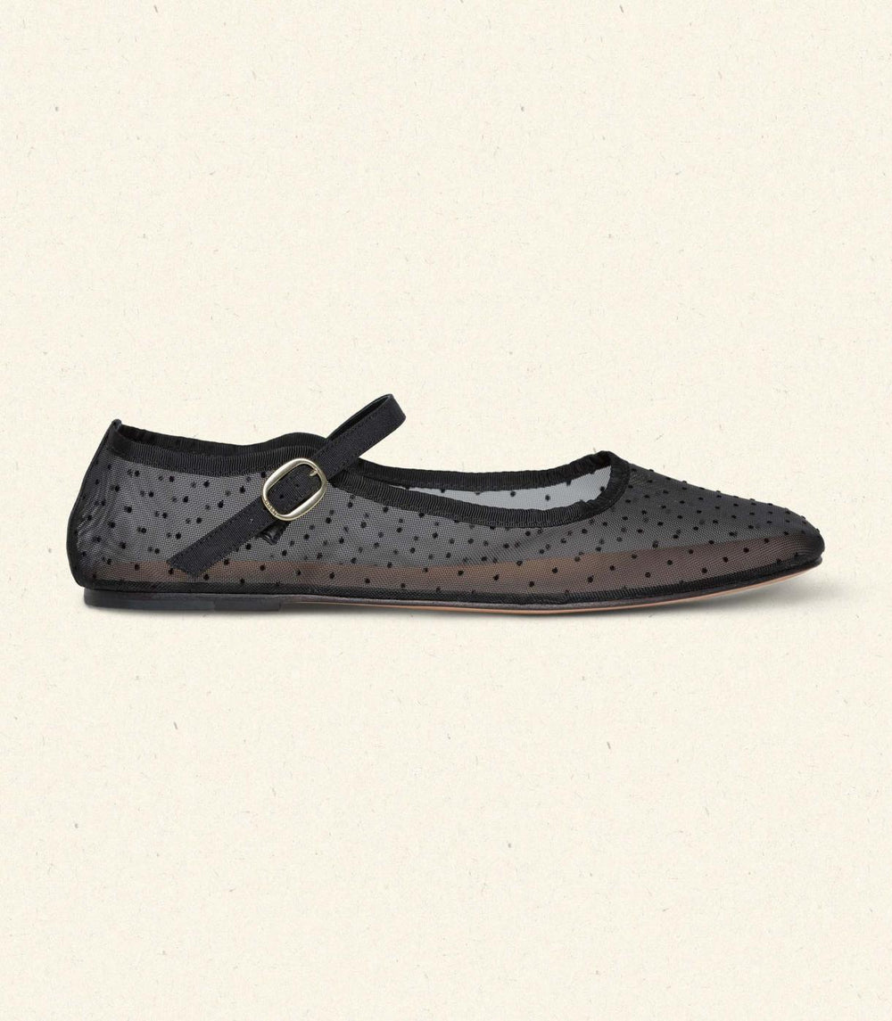DÔEN Shoes | Mary Jane Slipper Black Mesh Dot - Women