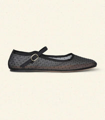 DÔEN Shoes | Mary Jane Slipper Black Mesh Dot - Women