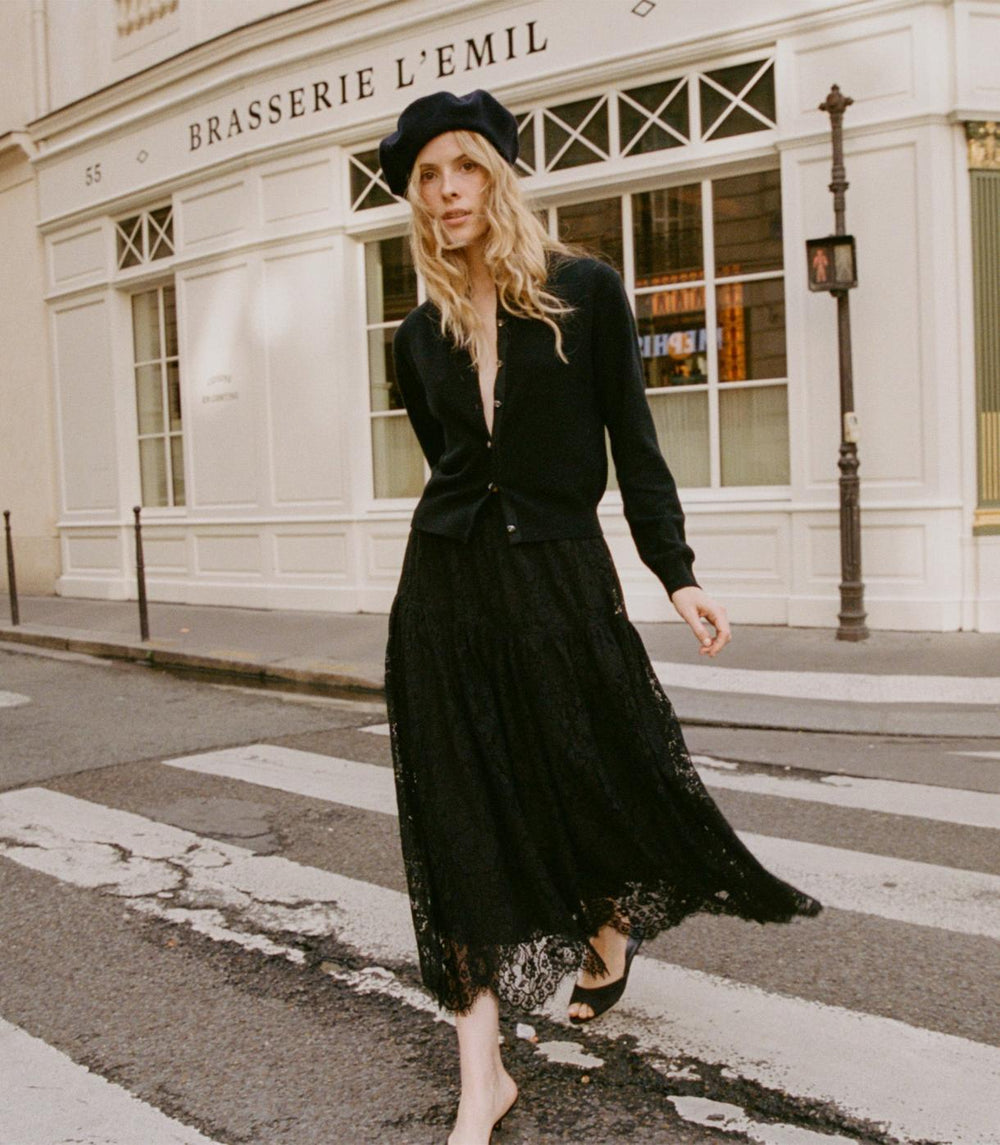 DÔEN Skirts | Sebastiane Lace Skirt Black - Women