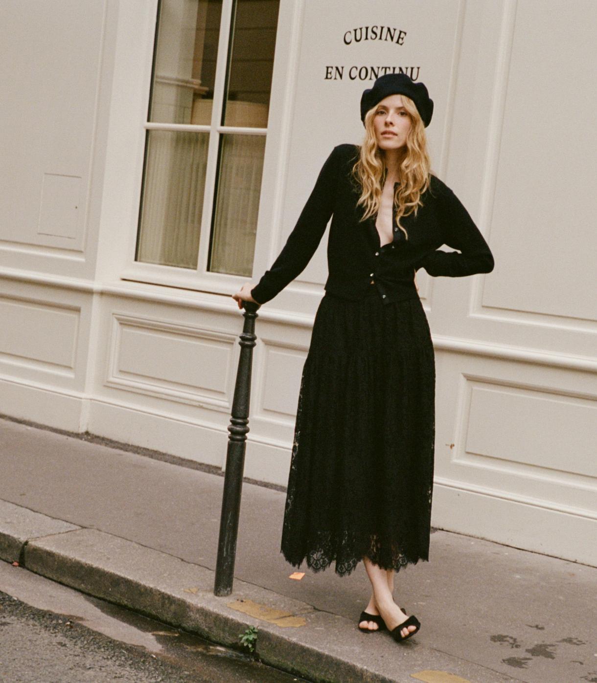 DÔEN Skirts | Sebastiane Lace Skirt Black - Women