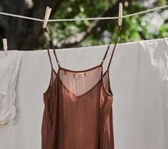 DÔEN Slips | Long Deep V-Neck Slip Carob - Women