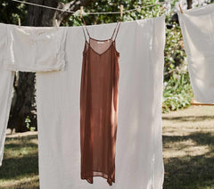 DÔEN Slips | Long Deep V-Neck Slip Carob - Women