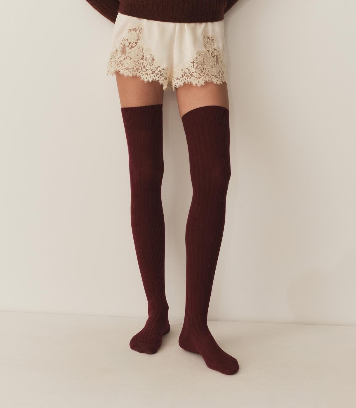 DÔEN Socks &amp; Tights | Collégien Thigh High Socks Bordeaux Grand Cru - Women