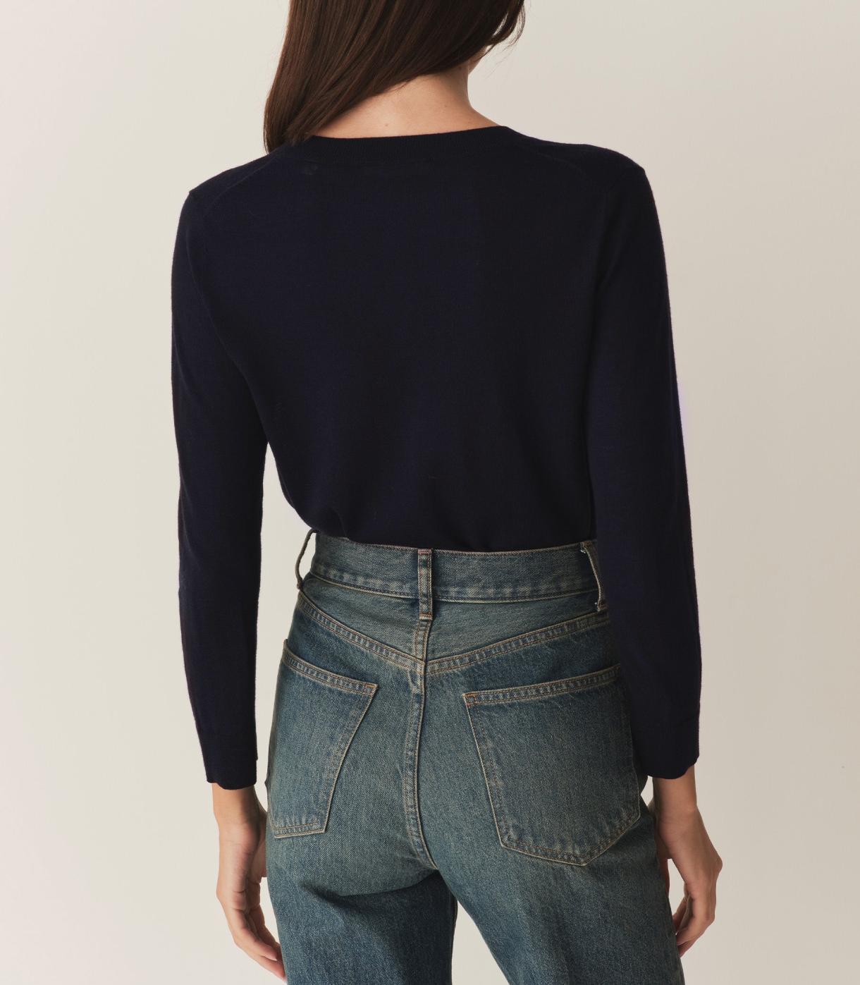 DÔEN Tees | Albany Knit Henley Deep Navy - Women