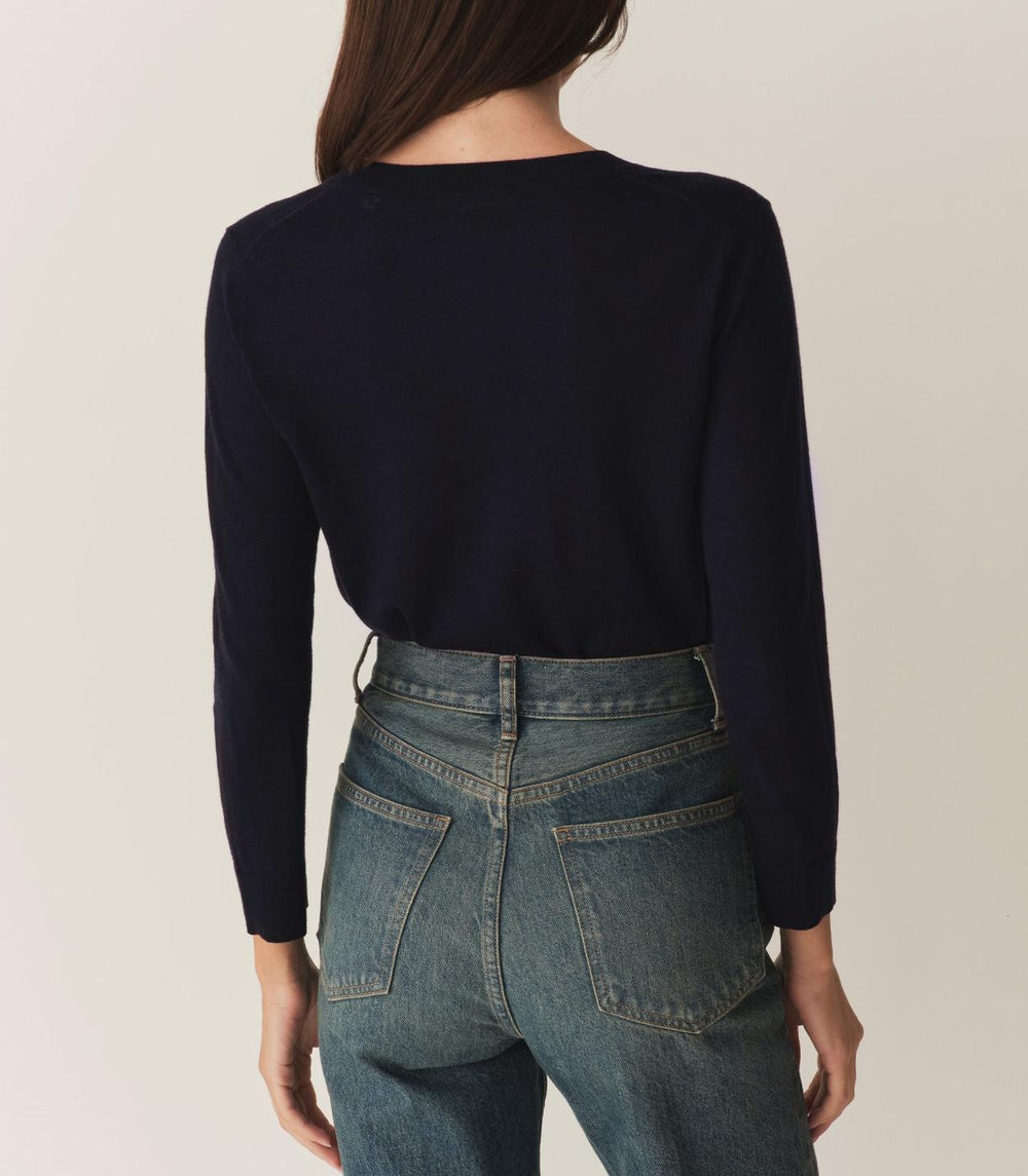 DÔEN Tees | Albany Knit Henley Deep Navy - Women