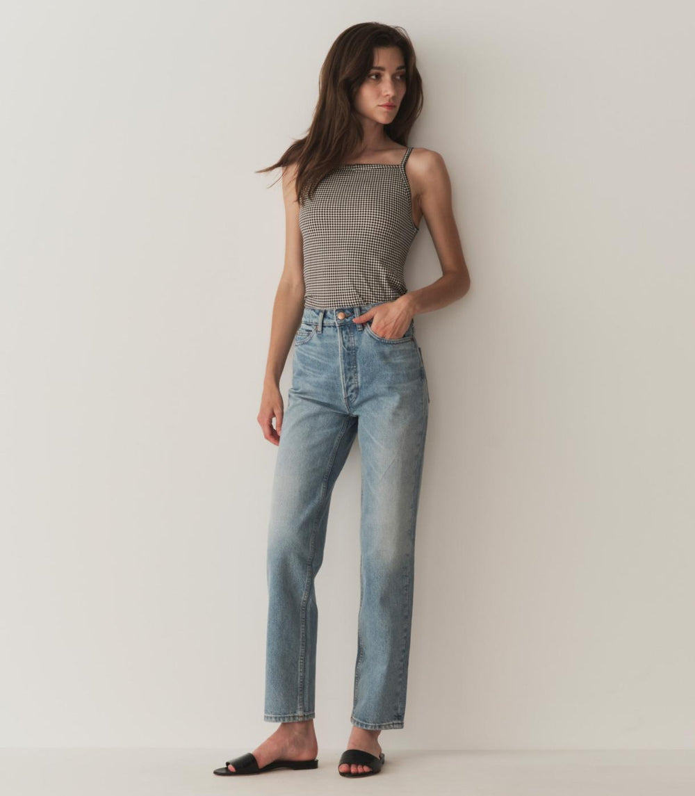 DÔEN Tees | Angie Tank Noir La Maddalena Gingham - Women