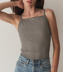 DÔEN Tees | Angie Tank Noir La Maddalena Gingham - Women