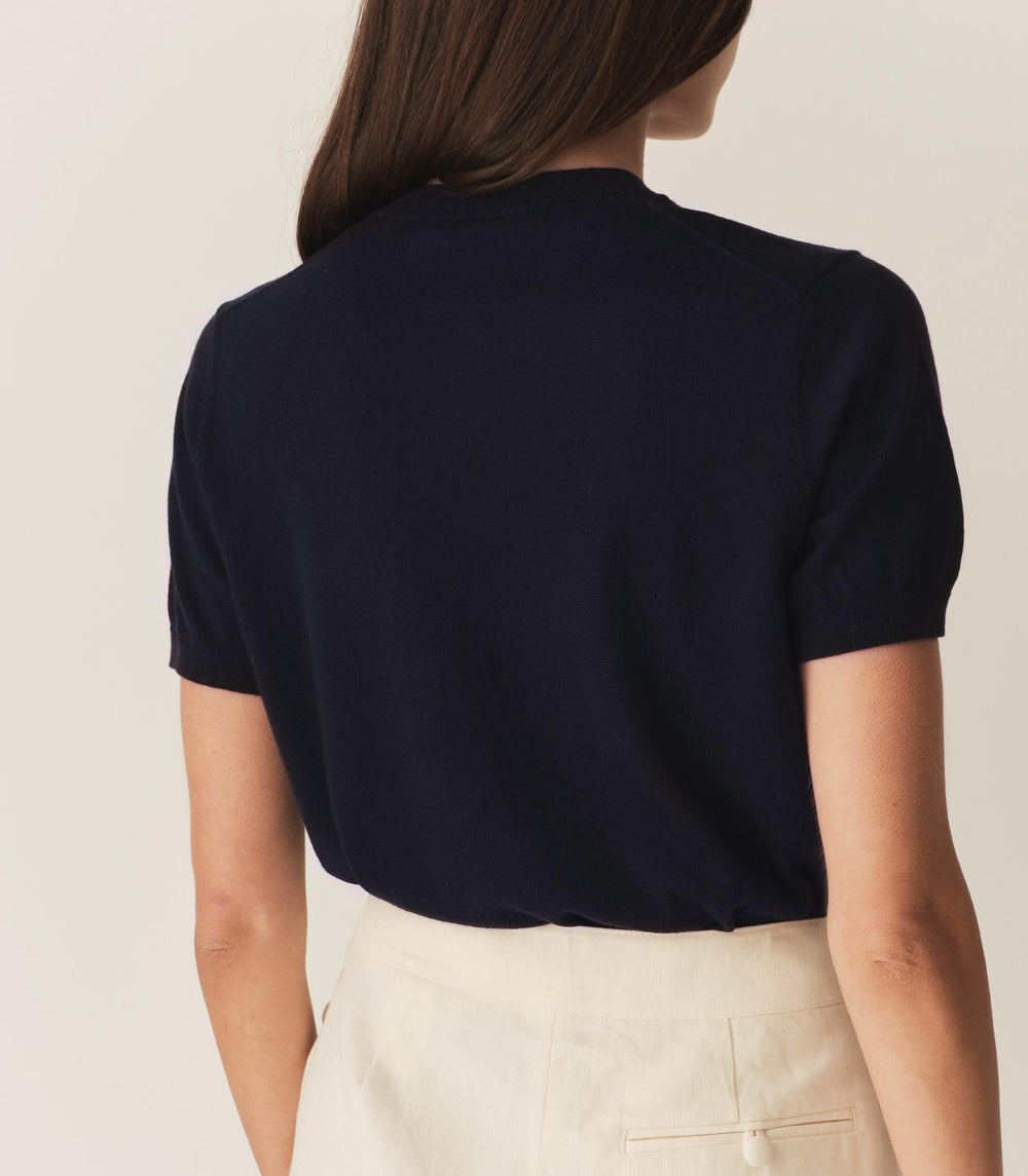 DÔEN Tees | Colombe Knit Top Deep Navy - Women