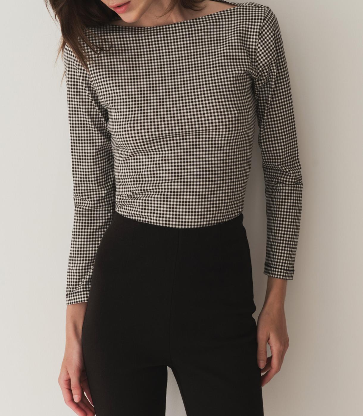 DÔEN Tees | Paulette Tee Noir La Maddalena Gingham - Women
